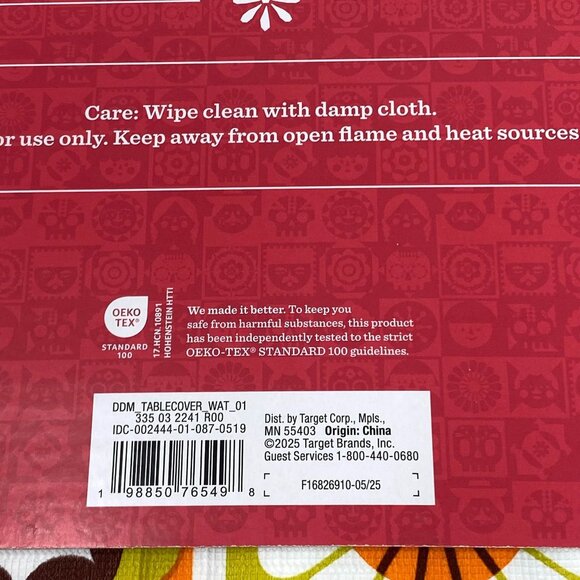 Día de Muertos 84"x60" Peva Table Cover Halloween Day Of The Dead '70's - Picture 8 of 9